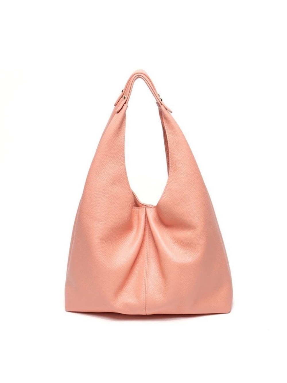 Soft Pebbled Shoulder Hobo Bag in Blush Pink